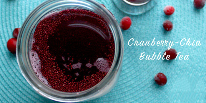 Chia-Cranberry Bubble Tea